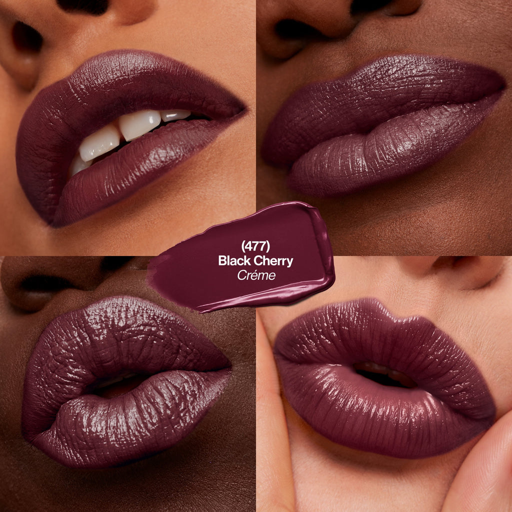 Revlon Super Lustrous Creme Lipstick, Creamy Formula, 477 Black Cherry, 0.15 oz
