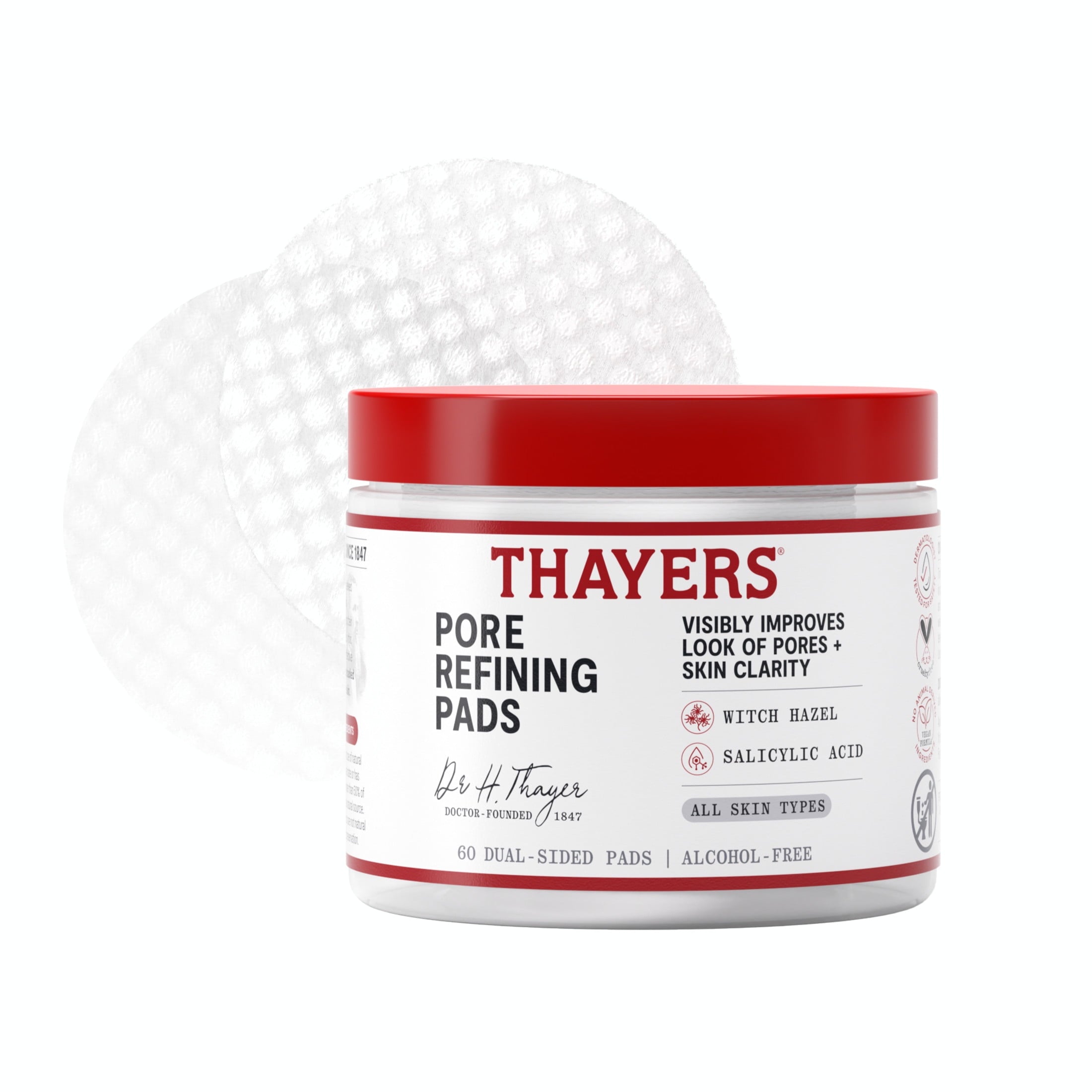 Thayers Face Care Pore Refining Pads with Witch Hazel and Salicylic Acid 60 Count, 1 Kit