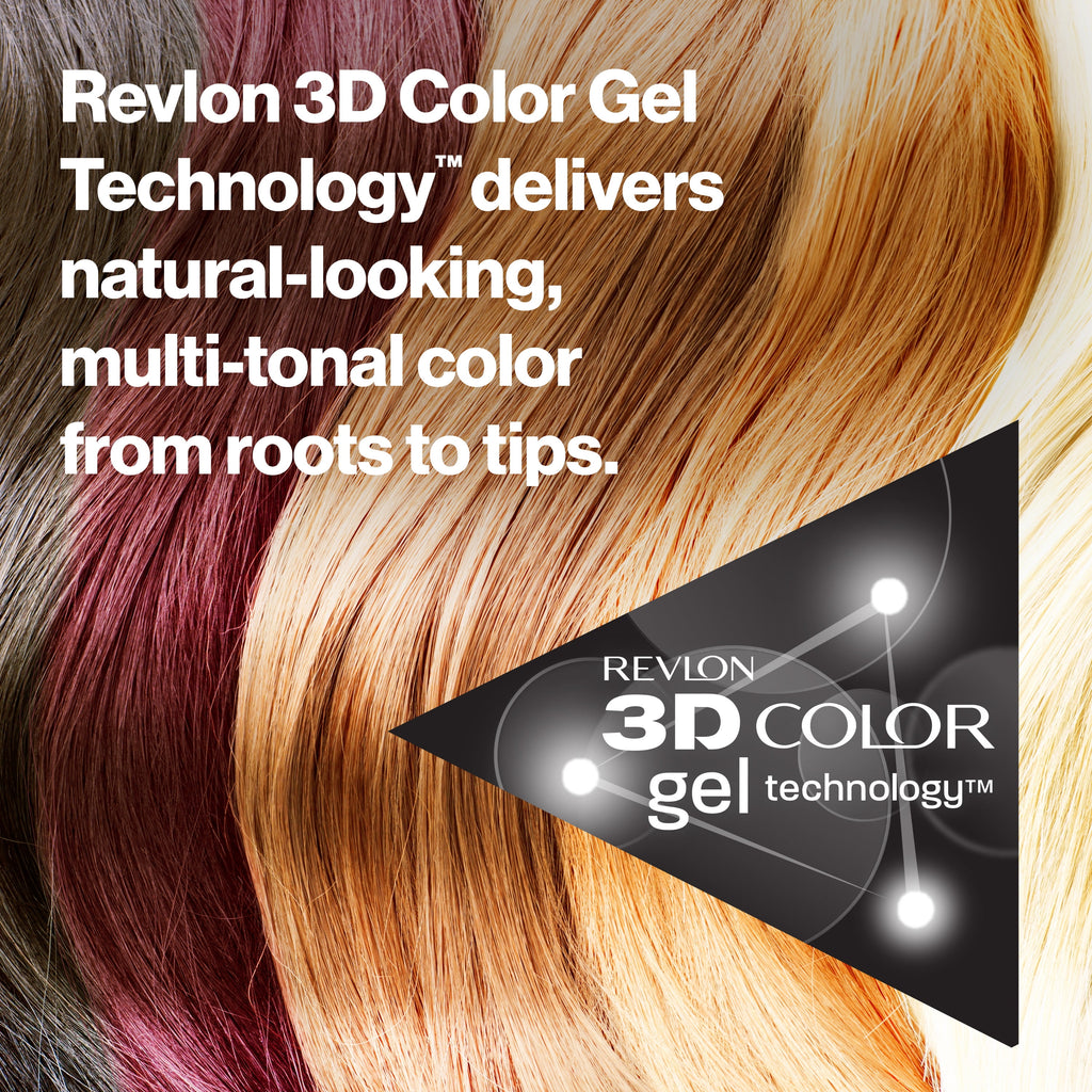 Revlon Colorsilk Beautiful Color Permanent Hair Dye, Dark Brown, At-Home Full Coverage Application Kit, 43 Medium Golden Brown, 3 Pack