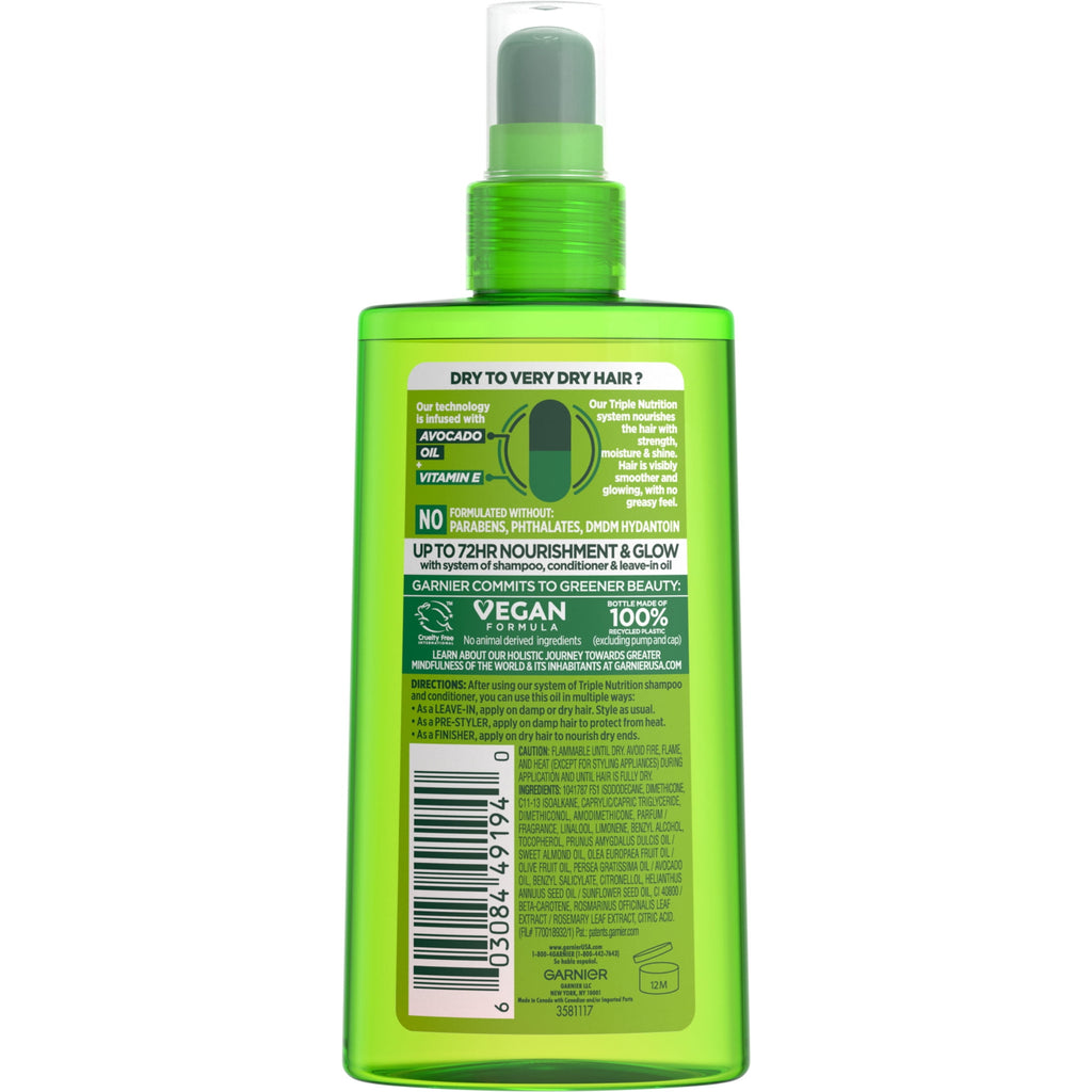 Garnier Fructis Triple Nutrition Vitamin E and Avocado Olive Almond Hair Oil, 5 fl oz