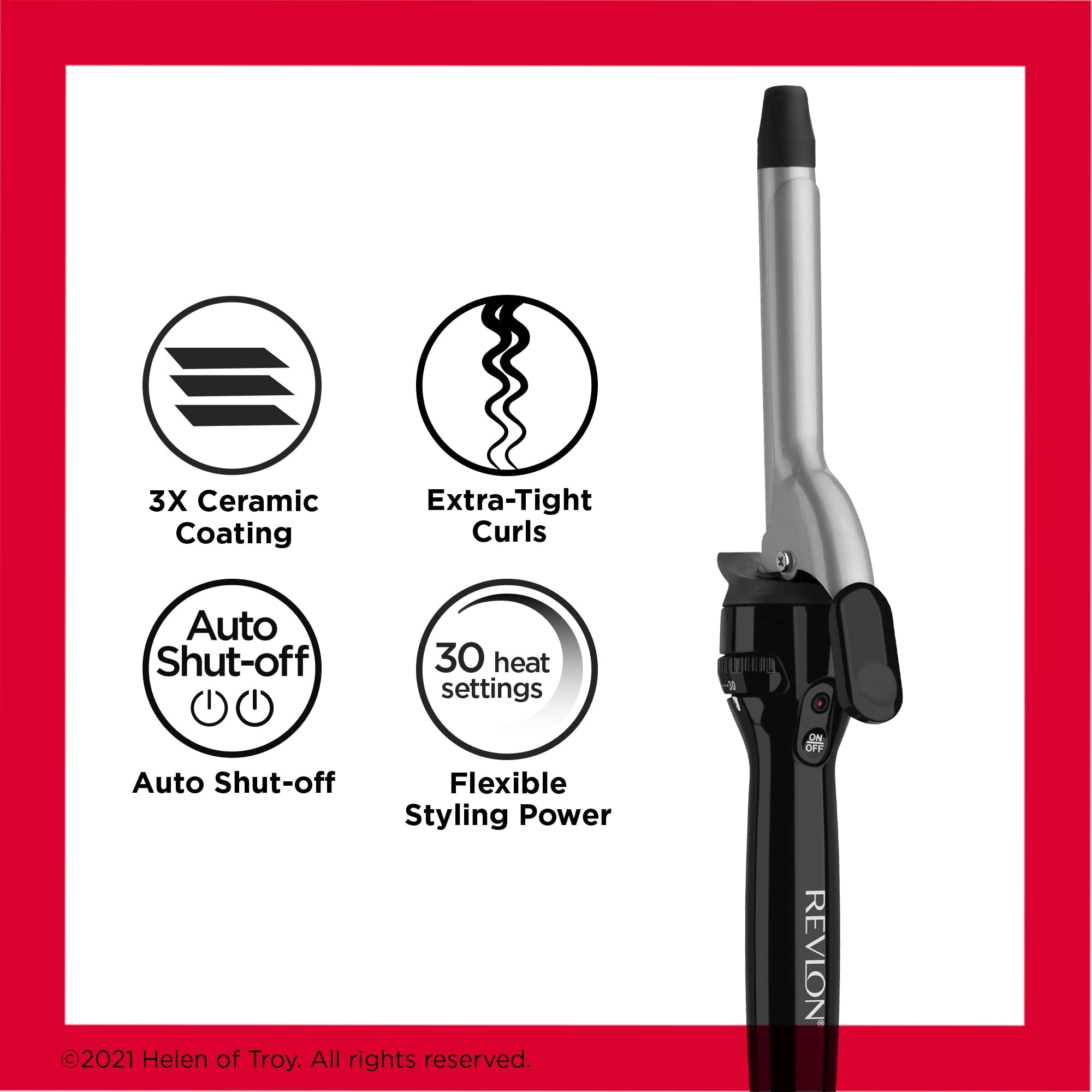 Revlon Perfect Heat 3/4" Triple Ceramic Curling Iron, Black