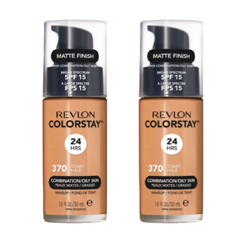Pack of 2 Revlon Colorstay Combination/Oily Makeup, Matte Finish, Toast 370