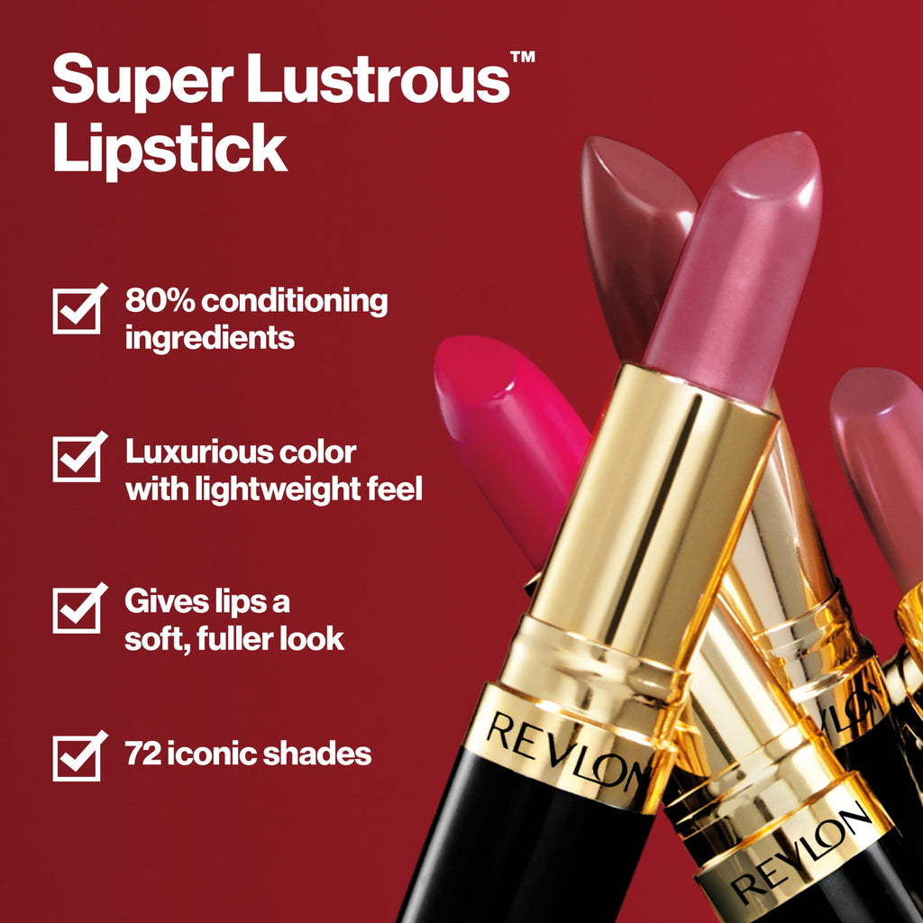 (2 pack) Revlon Super Lustrous Creme Lipstick, Creamy Formula, 477 Black Cherry, 0.15 oz