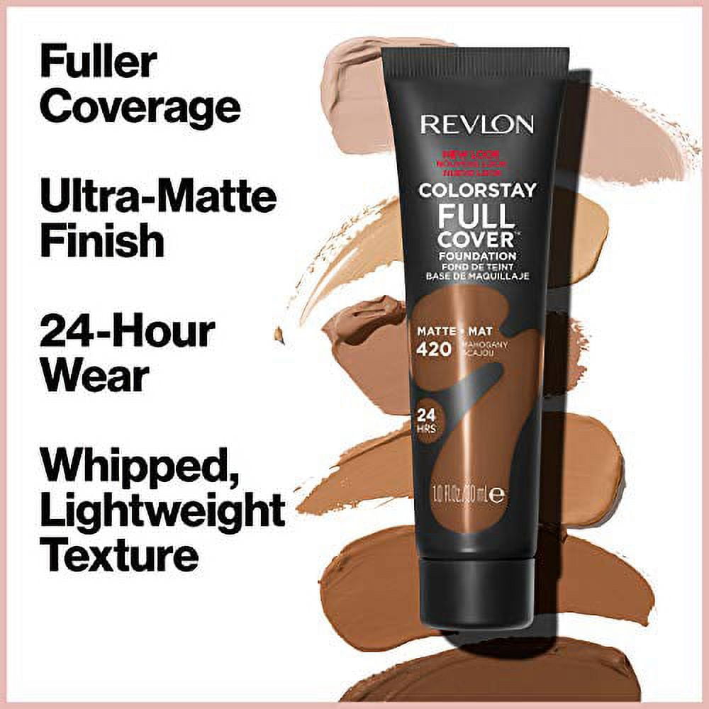 Liquid Foundation by Revlon, ColorStay Face Makeup for Normal and Dry Skin, Longwear Full Coverage with Matte Finish, Oil Free, 320 True Beige, 1.0 Oz