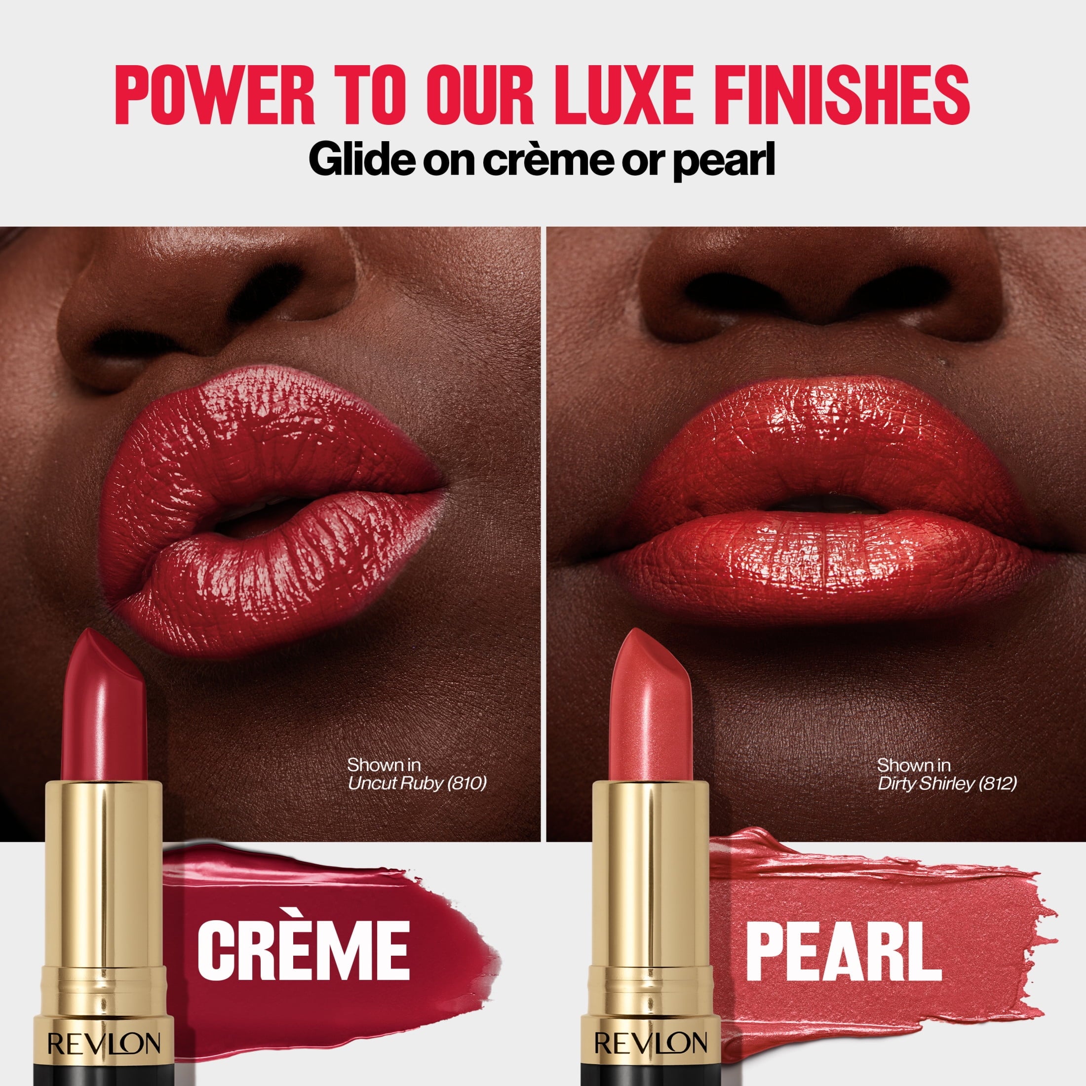 (2 pack) Revlon Super Lustrous Creme Lipstick, Creamy Formula, 046 Bombshell Red, 0.15 oz