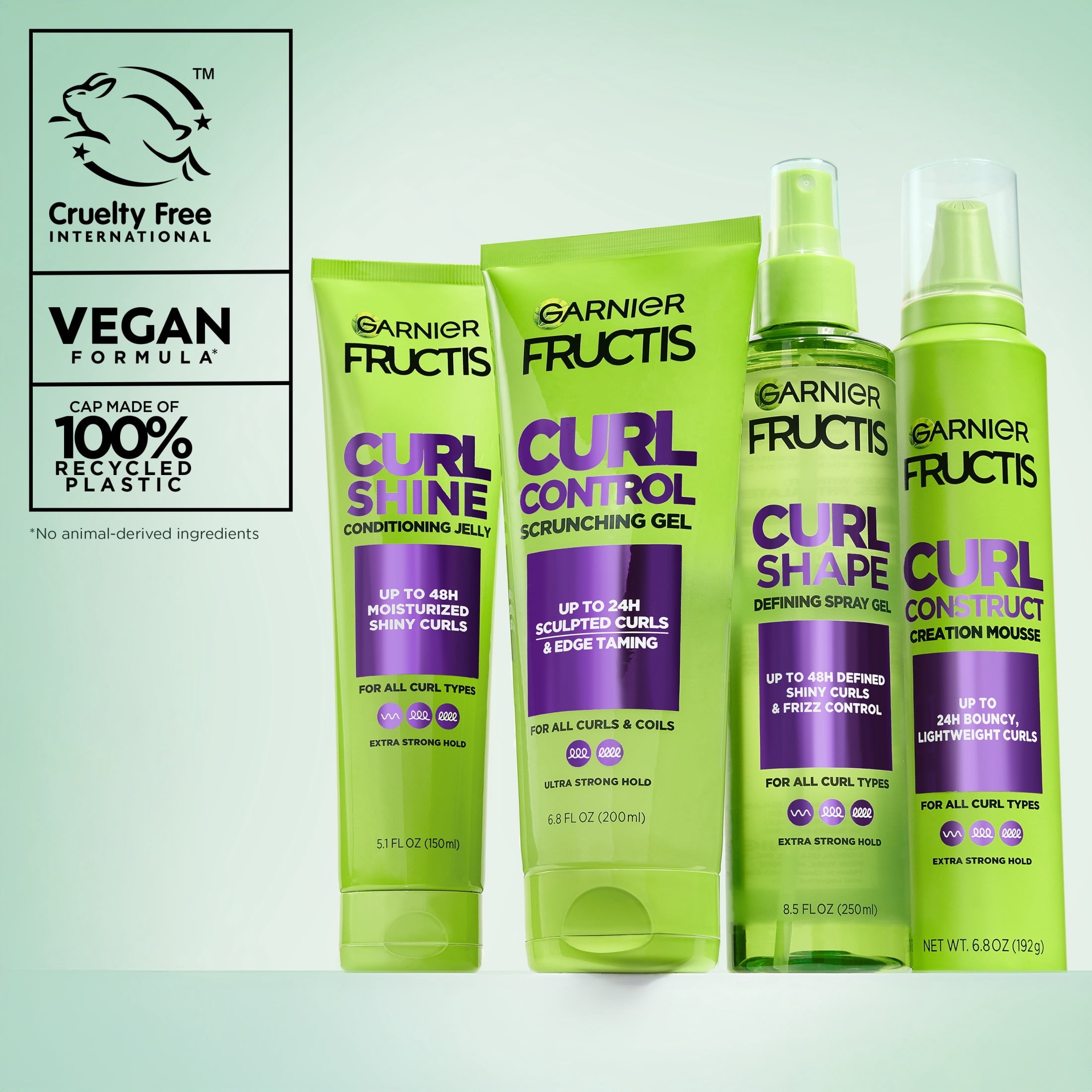 Garnier Fructis Style Bouncy Curls Hair Styling Gel with Shea Butter, 5.1 fl oz