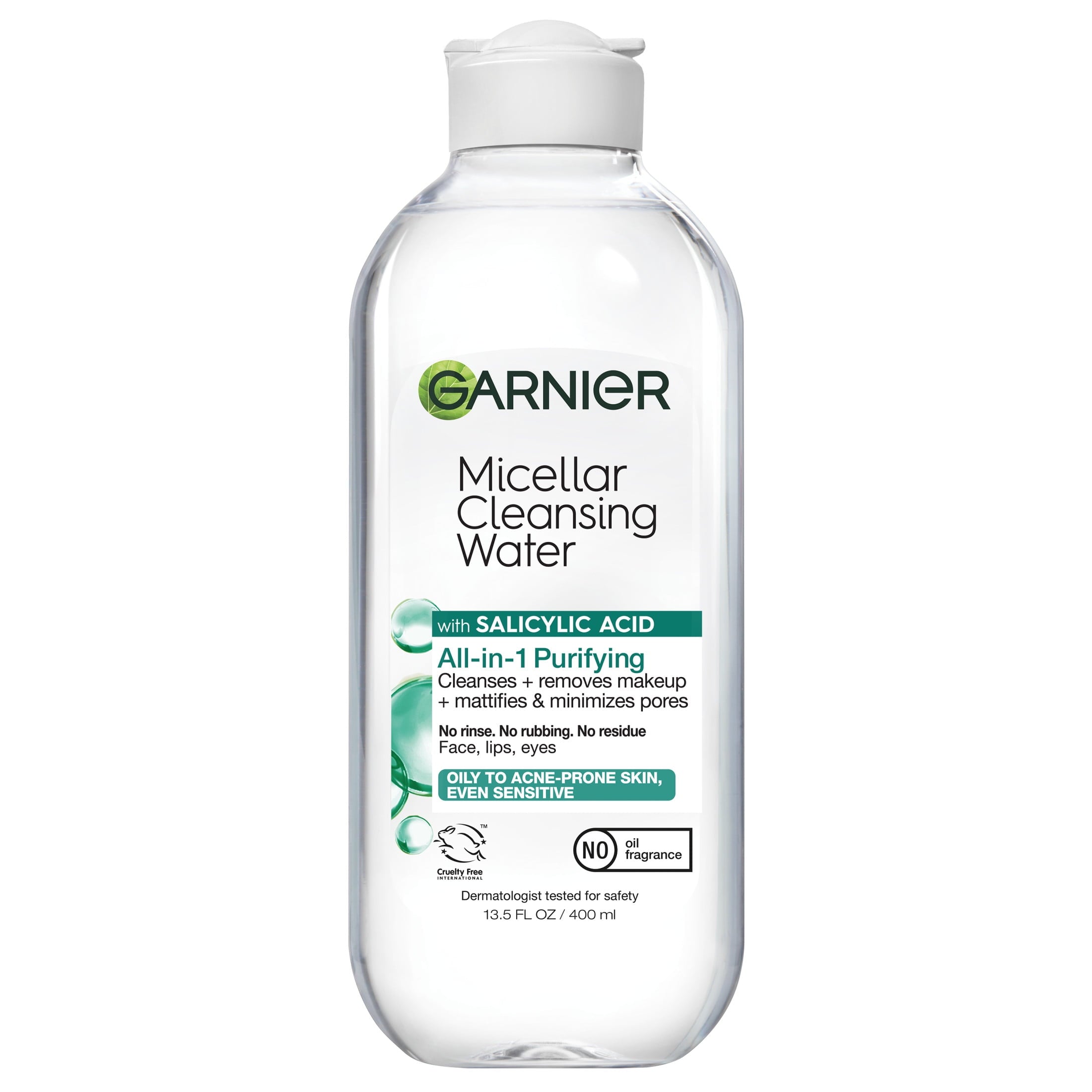 Garnier SkinActive Micellar Cleansing Water All in 1 Salicylic Acid Pore Minimizer Makeup Remover, Face Cleanser, 13.5 fl oz