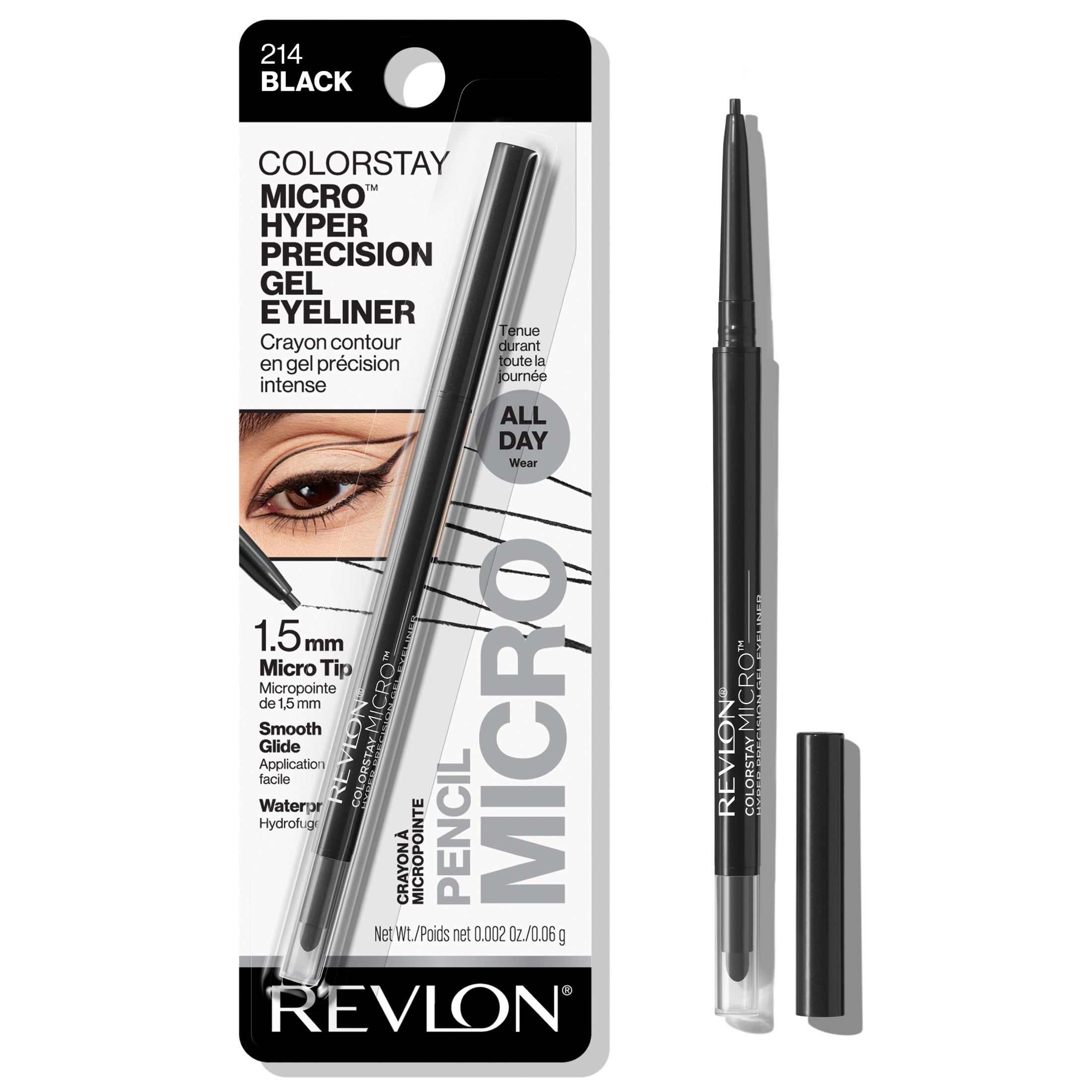 Revlon ColorStay Micro™ Hyper Precision Gel Eyeliner, 214 Black, 0.002 oz