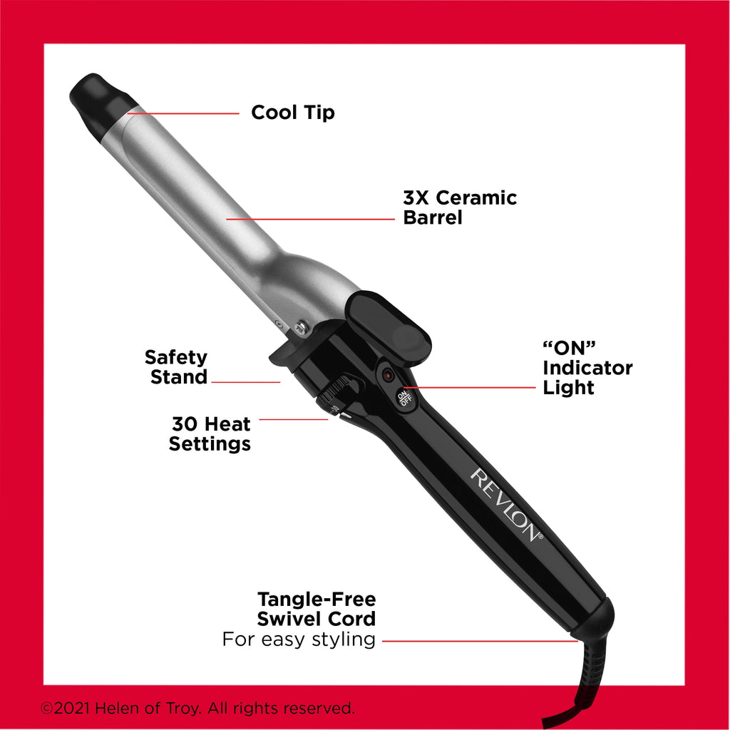 Revlon Perfect Heat 1" Triple Ceramic Curling Iron, Black