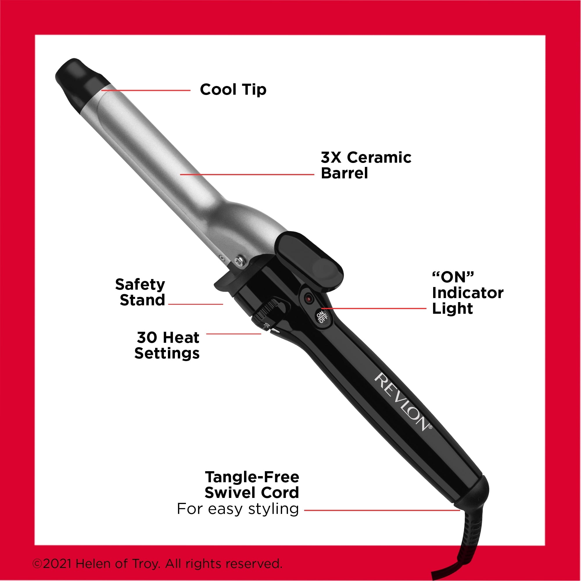 Revlon Perfect Heat 1" Triple Ceramic Curling Iron, Black