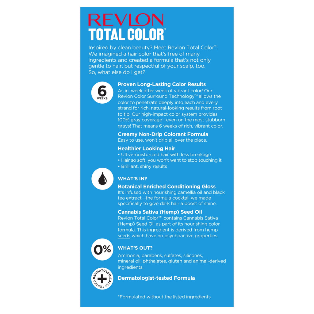 Revlon Total Color Permanent Hair Color, Clean and Vegan, 100% Gray Coverage Hair Dye, 63 Light Golden Brown, 5.94 fl oz
