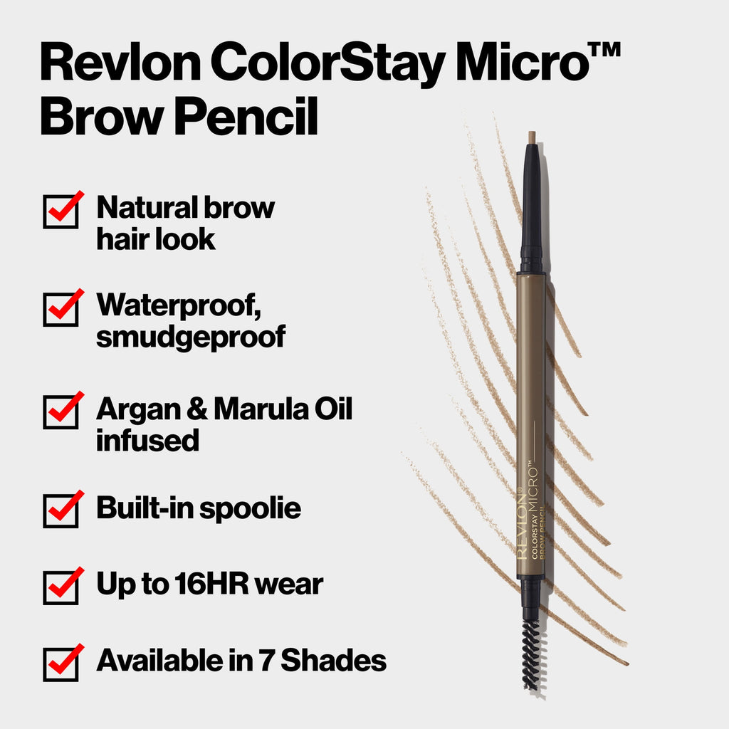 Revlon ColorStay Micro Waterproof and Long Wearing Eyebrow Pencil, 456 Dark Brown, 0.003 oz