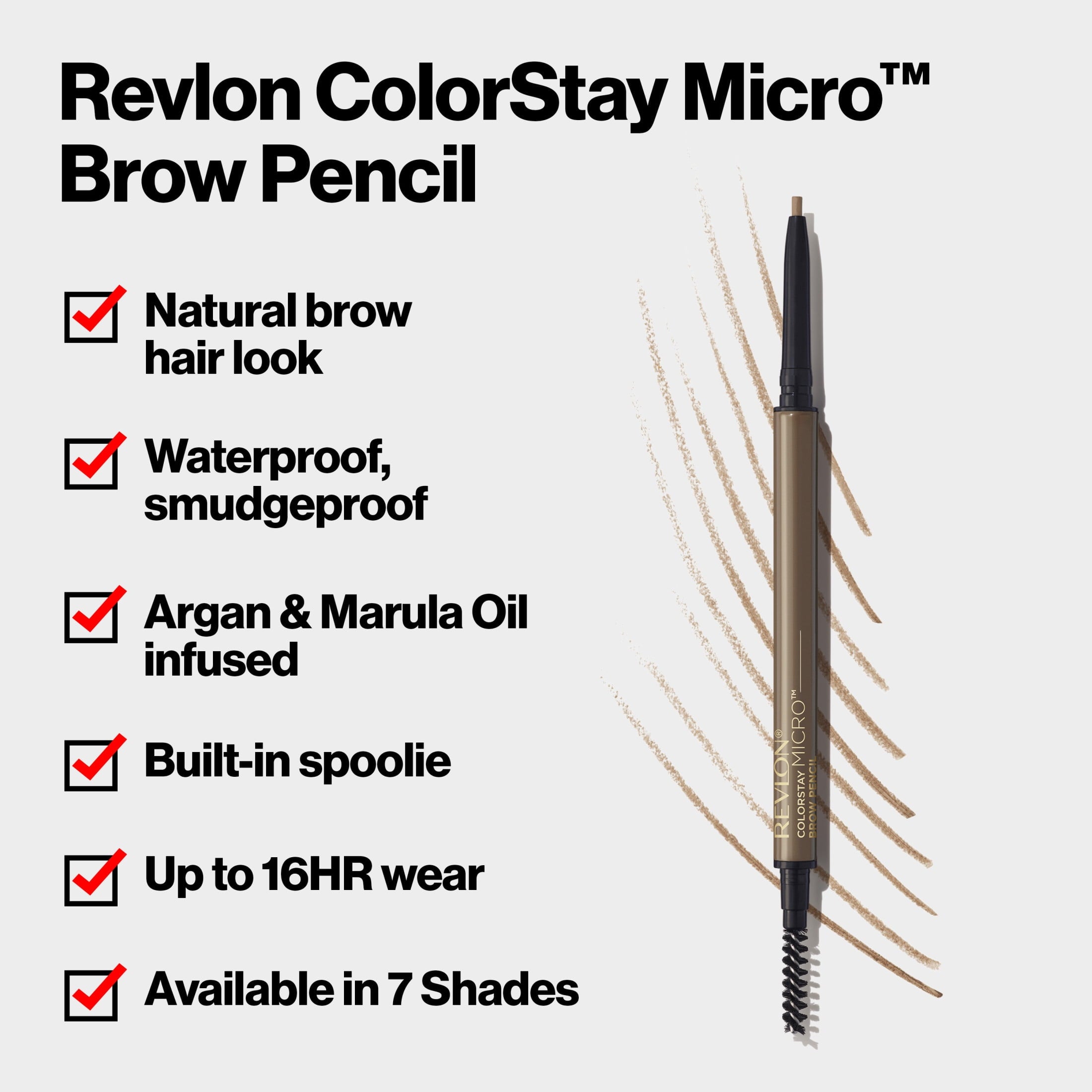 Revlon ColorStay Micro Waterproof and Long Wearing Eyebrow Pencil, 456 Dark Brown, 0.003 oz