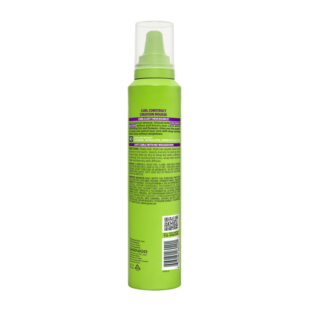 Garnier Fructis Style Curl Construct Creation Mousse, For Curly Hair, 6.8 oz.