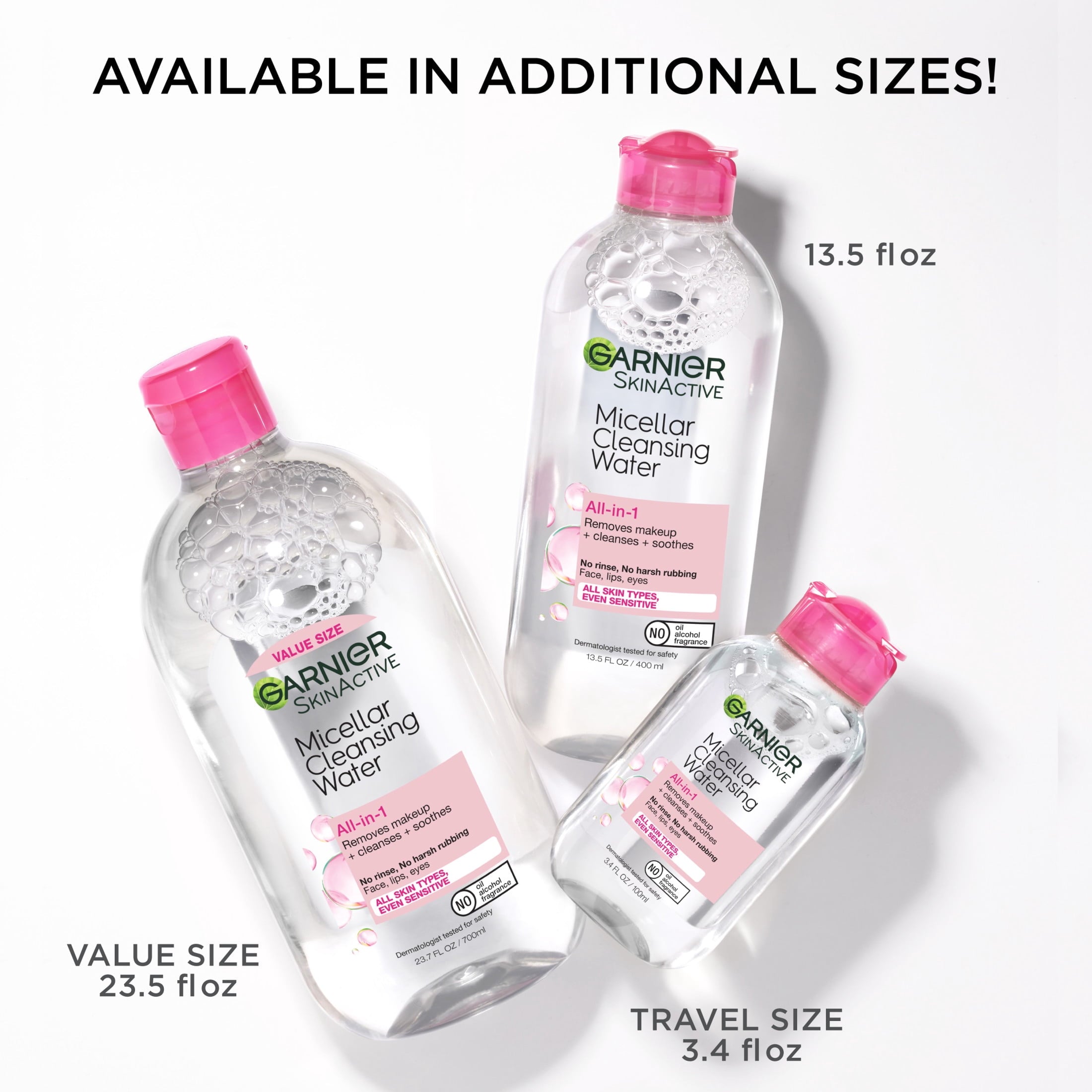 Garnier SkinActive Micellar Cleansing Water All in 1 Makeup Remover, Face Cleanser, 3.4 fl oz