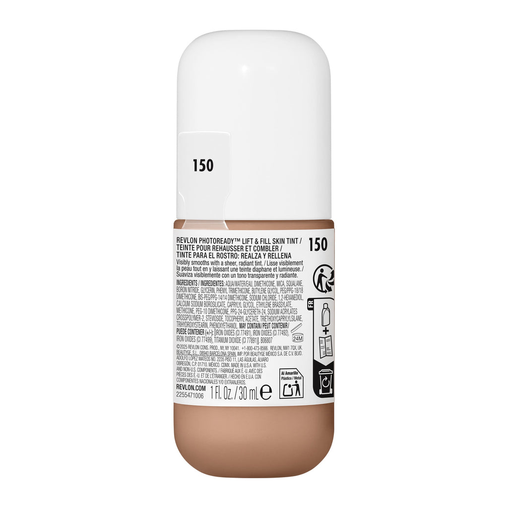Revlon PhotoReady Lift + Fill Skin Tint, Multi-Use Glow Face Makeup, 150, 1 fl oz