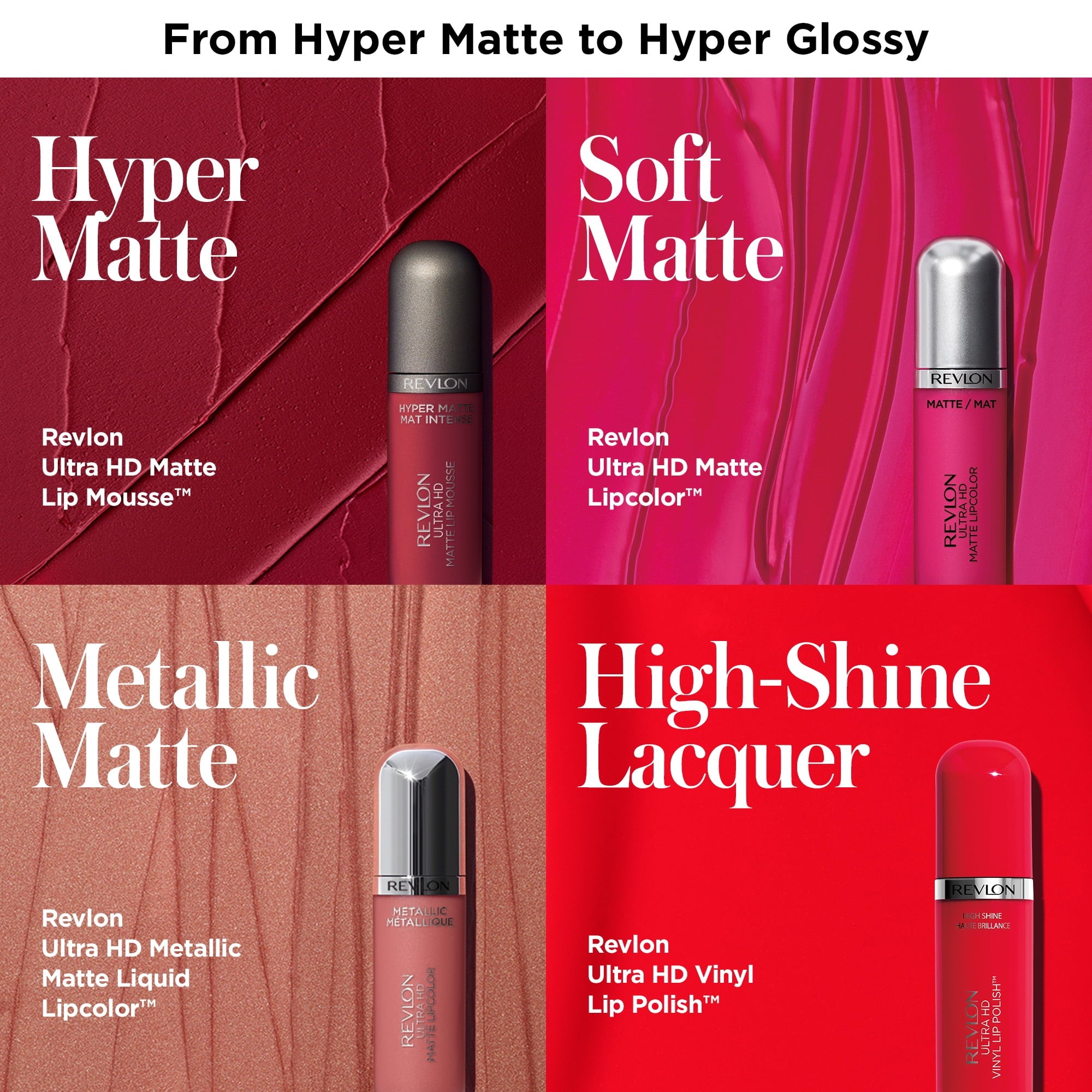 Revlon Ultra HD Metallic Matte Liquid Lipcolor, Liquid Lipstick, 100% Wax-Free, Luster