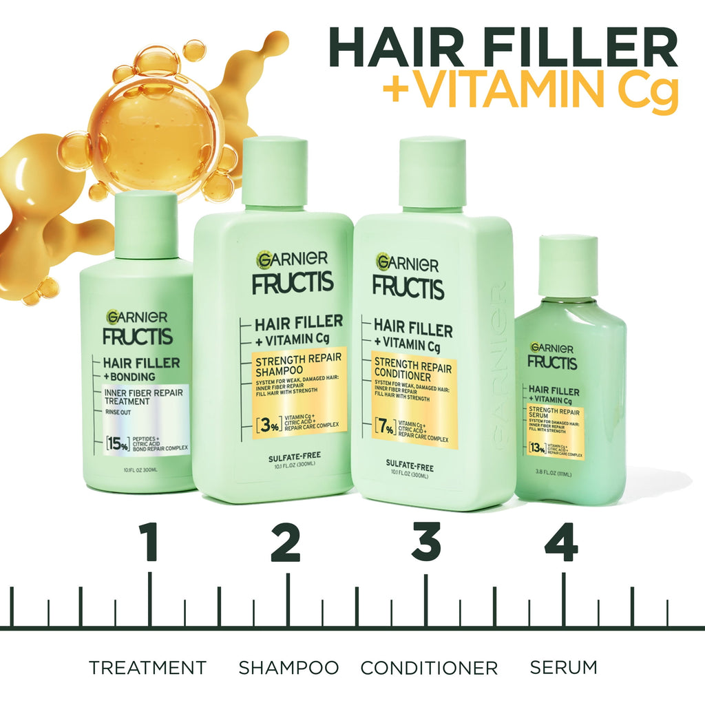 Garnier Fructis Hair Filler Strength Squeeze Repair Conditioner with Vitamin Cg, 10.1 fl oz